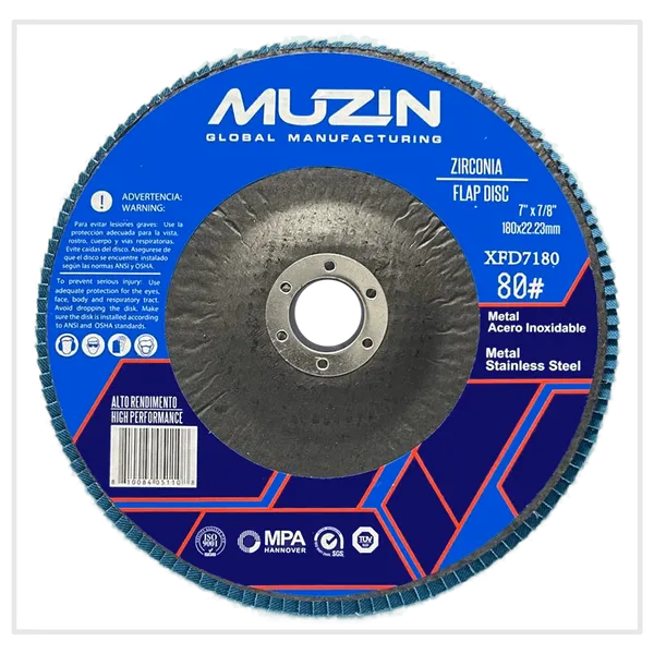 Disco Flap Zirconia Muzin 80 7" X 7/8" 180 X 22.23